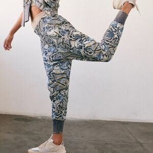 Free People Movement June Bug Joggers XS Floral Blue Cotton Harem Pants